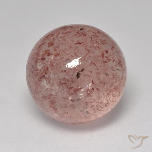 Quarzo fragola Rosa chiaro naturale da 5.93 ct, Rotondo, Traslucido