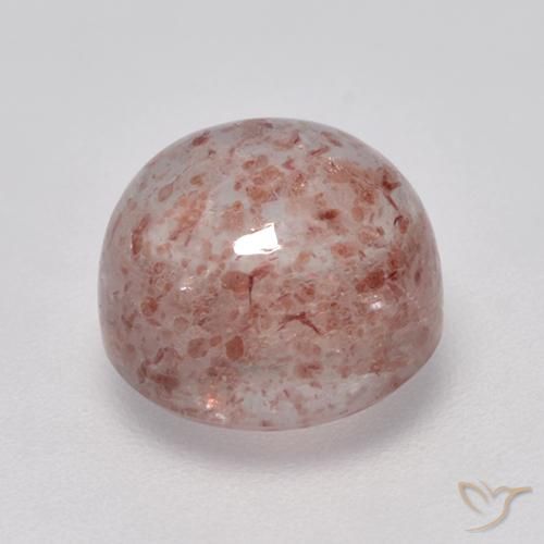 Quarzo fragola Rosa medio naturale da 3.06 ct, Rotondo, Trasparente