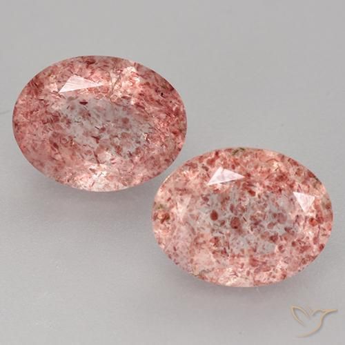 Gemme di Quarzo Fragola Rosa chiaro naturale da 3.50 ct, Ovale, Traslucido