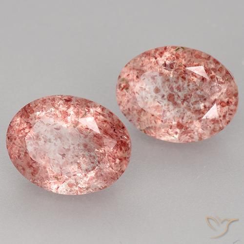 Gemme di Quarzo Fragola Rosa chiaro naturale da 3.50 ct, Ovale, Traslucido