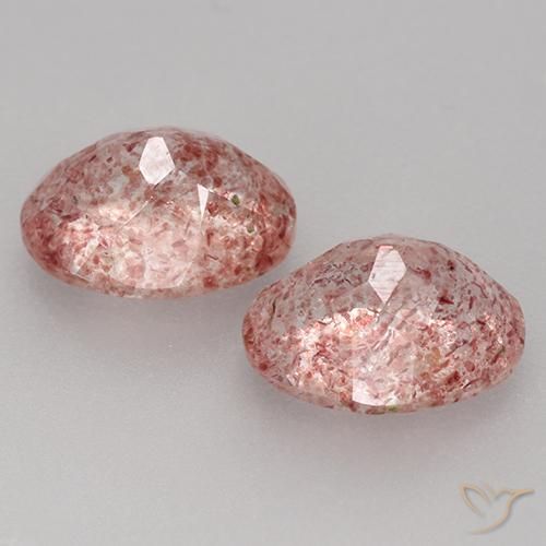 Gemme di Quarzo Fragola Rosa chiaro naturale da 3.50 ct, Ovale, Traslucido