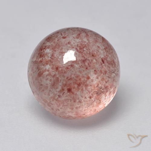 4.14ct Naturale Rosa terroso Quarzo Fragola, Rotondo, Traslucido