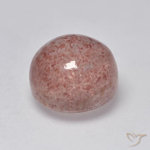 Quarzo fragola Rosa terroso naturale da 4.14 ct, Rotondo, Traslucido