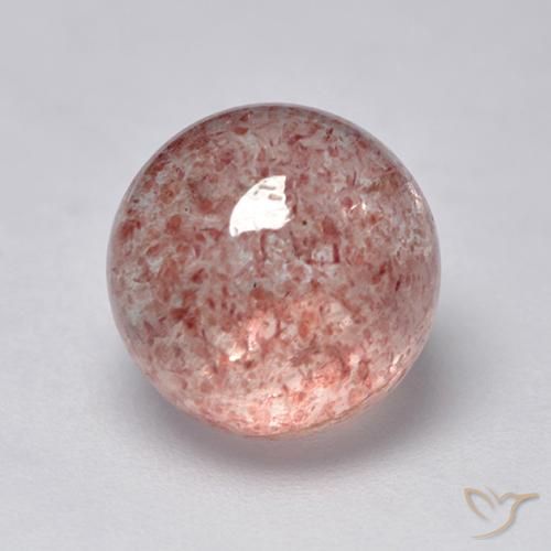 Quarzo fragola Rosa terroso naturale da 4.14 ct, Rotondo, Traslucido