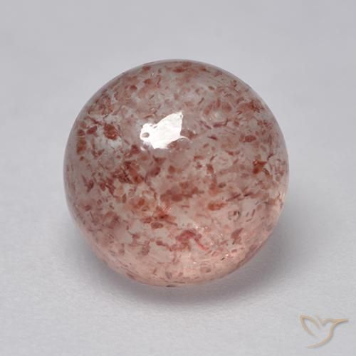 2.69ct Naturale Rosa terroso Quarzo Fragola, Rotondo, Traslucido