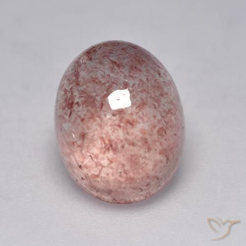 3.97ct Naturale Rosa terroso Quarzo Fragola, Ovale, Traslucido