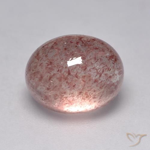 Quarzo fragola Rosa terroso naturale da 3.97 ct, Ovale, Traslucido