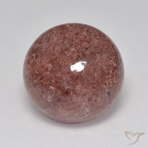 Quarzo fragola Rosa Borgogna naturale da 6.97 ct, Rotondo, Traslucido