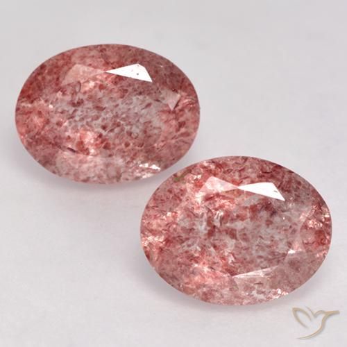 3.33ctw Naturale Rosa medio Quarzo Fragola, Ovale, Traslucido