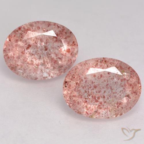 3.50ctw Naturale Rosa medio Quarzo Fragola, Ovale, Trasparente