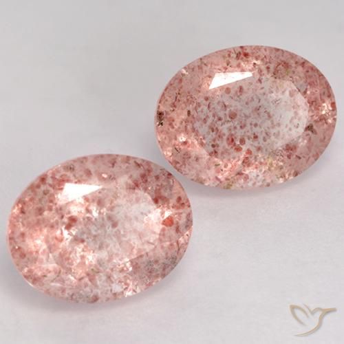 Gemme di Quarzo fragola Rosa medio naturale da 3.50 ct, Ovale, Trasparente