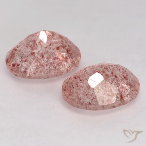 Gemme di Quarzo fragola Rosa medio naturale da 3.50 ct, Ovale, Trasparente