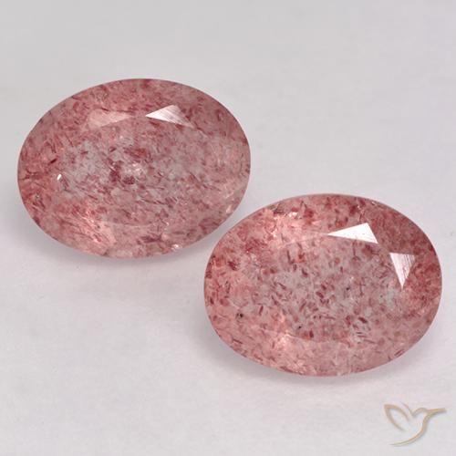 3.49ctw Naturale Rosa medio Quarzo fragola, Ovale, Traslucido