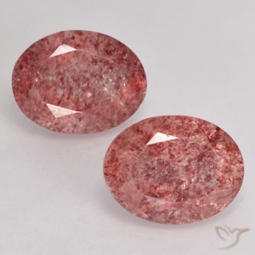 Gemme di Quarzo Fragola Rosa brillante naturale da 3.65 ct, Ovale, Traslucido