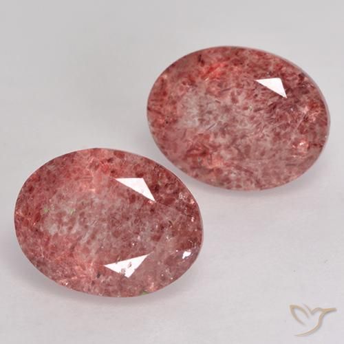 Gemme di Quarzo Fragola Rosa brillante naturale da 3.65 ct, Ovale, Traslucido