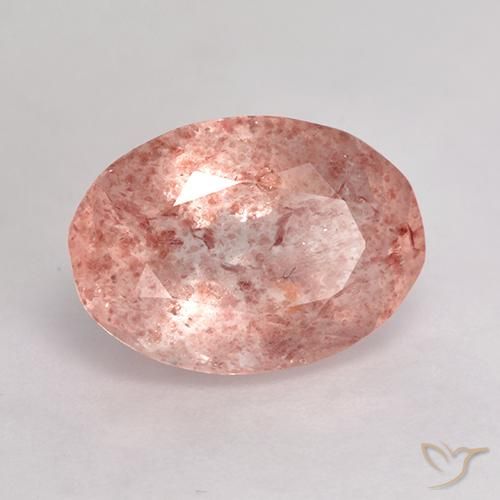 Quarzo fragola Rosa medio-chiaro naturale da 4.27 ct, Ovale, Traslucido