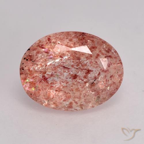 1.88ct Naturale Rosa medio Quarzo Fragola, Ovale, Traslucido