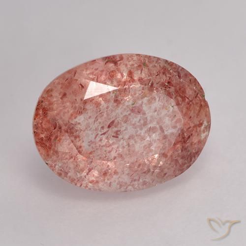 Quarzo fragola Rosa rosa naturale da 1.94 ct, Ovale, Traslucido