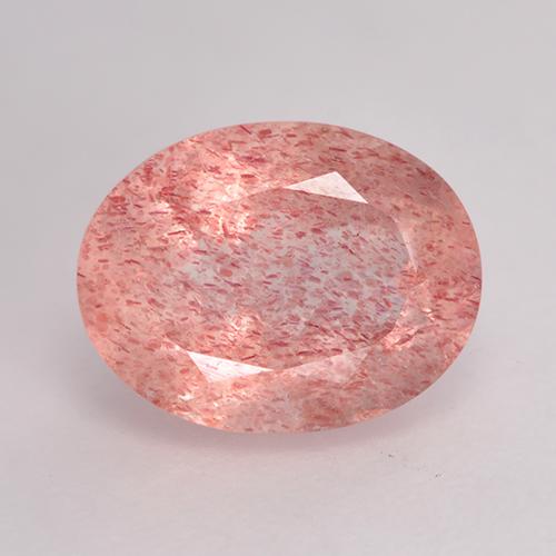 Quarzo fragola Rosa terroso naturale da 1.98 ct, Taglio ovale, Traslucido