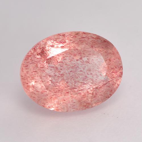 Quarzo fragola Rosa terroso naturale da 1.98 ct, Taglio ovale, Traslucido