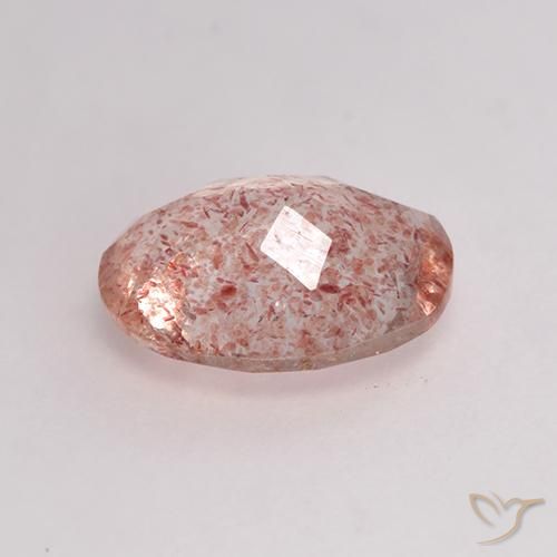 Quarzo fragola naturale rosa da 1,53 ct, taglio ovale, trasparente