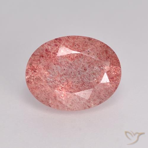 1.72ct Naturale Rosa rosa Quarzo Fragola, Ovale, Traslucido
