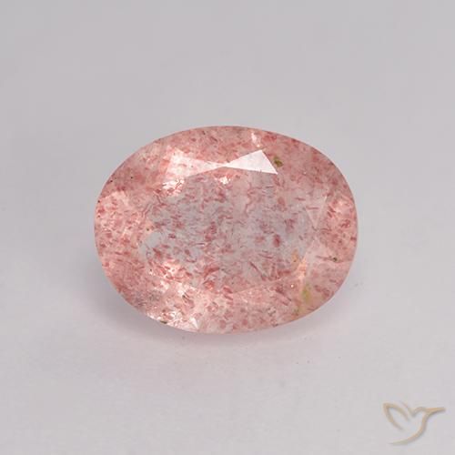 1.62ct Naturale Rosa medio Quarzo Fragola, Ovale, Traslucido