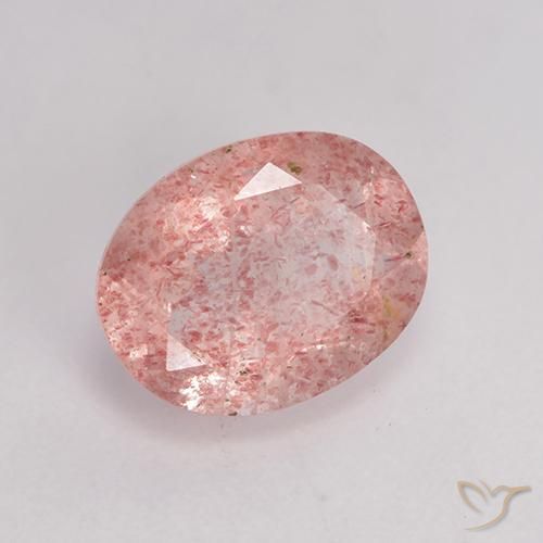 Quarzo fragola Rosa medio naturale da 1.62 ct, Ovale, Traslucido