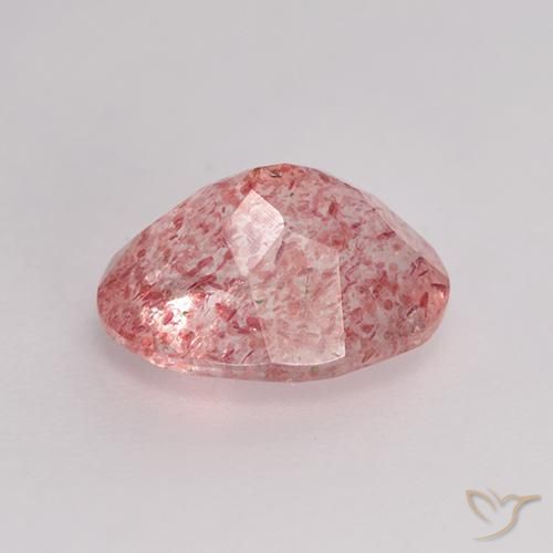 Quarzo fragola Rosa shocking chiaro naturale da 1.62 ct, Ovale, Traslucido