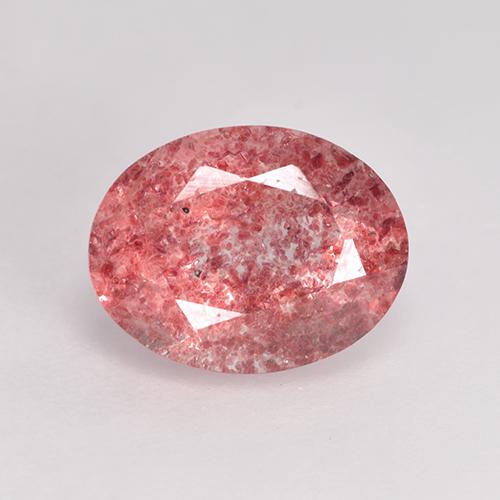 Quarzo fragola Rosa medio naturale da 1.77 ct, Taglio ovale, Traslucido