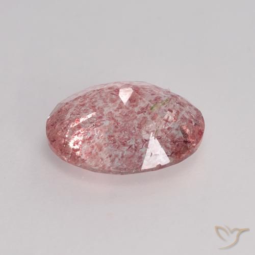 Quarzo fragola Rosa terroso naturale da 1.51 ct, Taglio ovale, Traslucido
