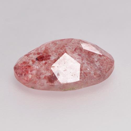 Quarzo fragola naturale rosso da 1,36 ct, taglio ovale, traslucido