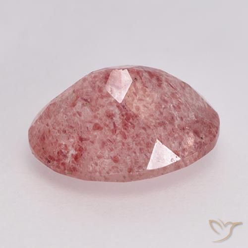 Quarzo fragola Rosa medio naturale da 1.69 ct, Ovale, Traslucido