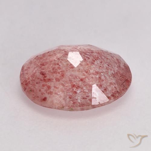 Quarzo fragola Rosa medio-chiaro naturale da 1.51 ct, Ovale, Traslucido