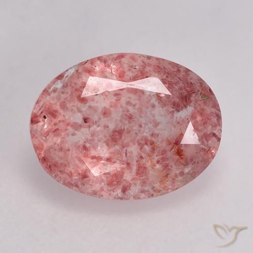 1.51ct Naturale Rosa intenso Quarzo Fragola, Ovale, Traslucido