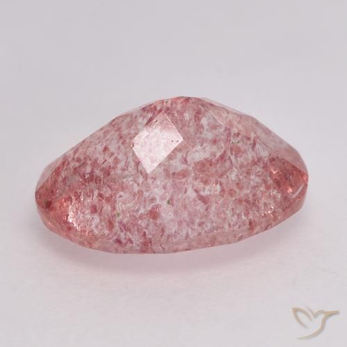 Quarzo fragola Rosa medio naturale da 1.60 ct, Ovale, Traslucido