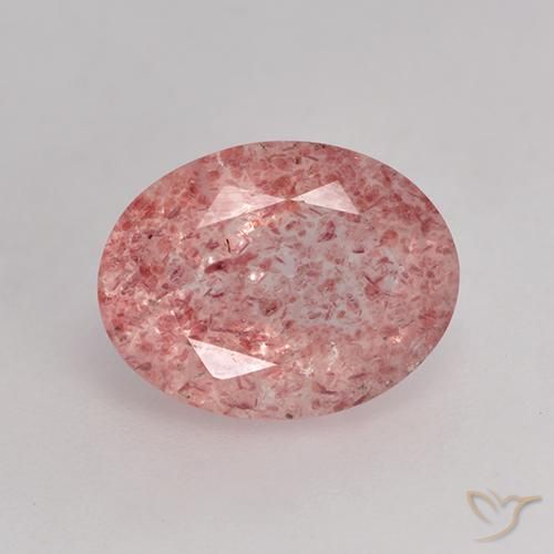 1.79ct Naturale Rosa medio-chiaro Quarzo Fragola, Ovale, Traslucido