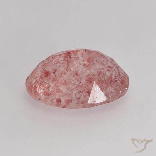 Quarzo fragola Rosa medio-chiaro naturale da 1.79 ct, Ovale, Traslucido