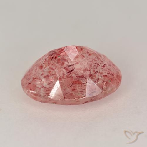 Quarzo fragola Rosa medio naturale da 1.74 ct, Ovale, Traslucido