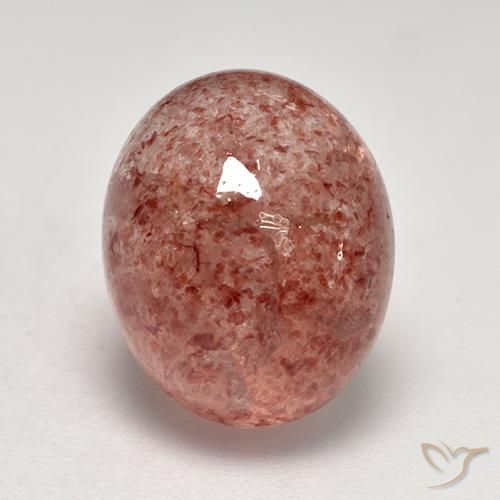 7.86ct Naturale Rosso mattone chiaro Quarzo Fragola, Ovale, Traslucido