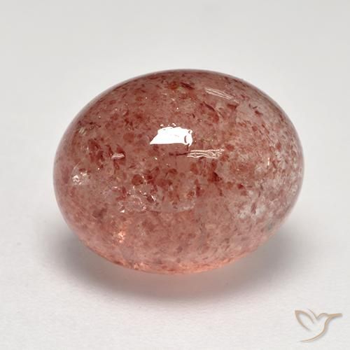 Quarzo fragola Rosso mattone chiaro naturale da 7.86 ct, Ovale, Traslucido