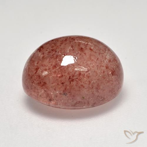 Quarzo fragola Rosso mattone chiaro naturale da 7.86 ct, Ovale, Traslucido