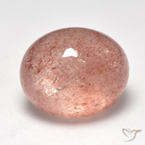 Quarzo fragola Rosa chiaro naturale da 10.85 ct, Ovale, Traslucido