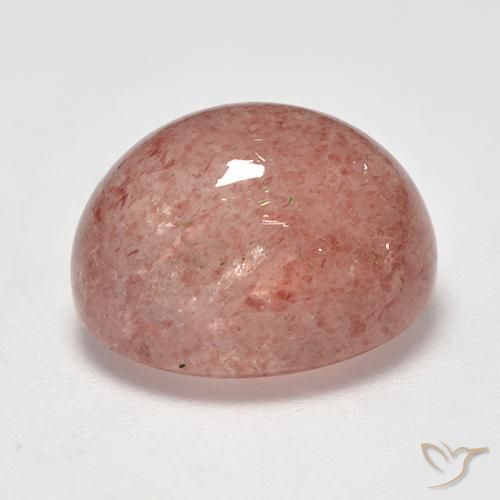 Quarzo fragola Rosa chiaro naturale da 10.85 ct, Ovale, Traslucido