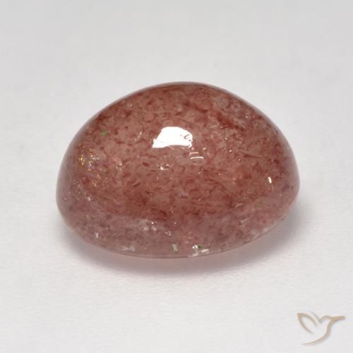Quarzo fragola rosa lampone naturale da 4.95 ct, Ovale, Traslucido