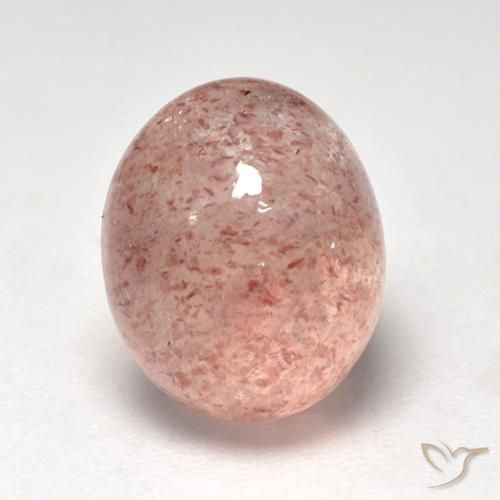 5.76ct Naturale Rosa terroso Quarzo Fragola, Ovale, Traslucido