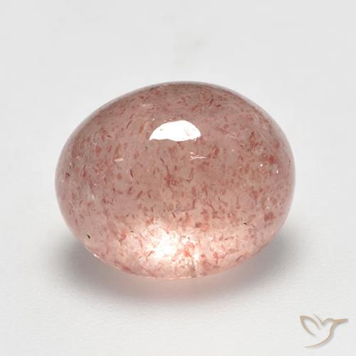 Quarzo fragola Rosa terroso naturale da 5.76 ct, Ovale, Traslucido