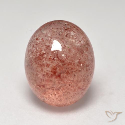 6.70ct Naturale rosso indiano Quarzo Fragola, Ovale, Traslucido