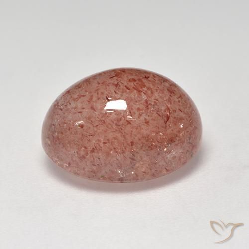 Quarzo fragola rosso indiano naturale da 6.70 ct, Ovale, Traslucido