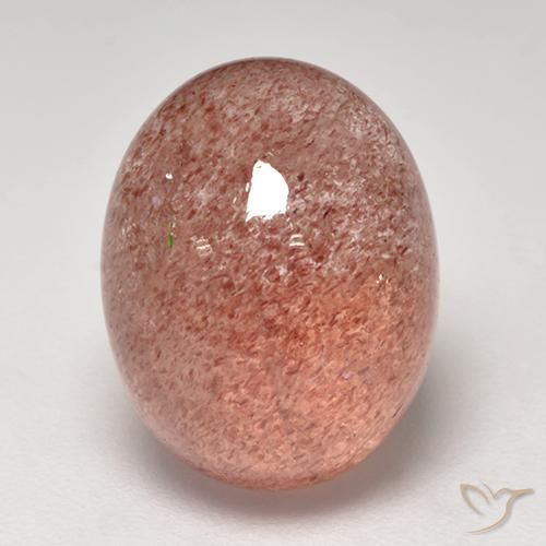7.57ct Naturale Rosa arancione Quarzo Fragola, Ovale, Traslucido